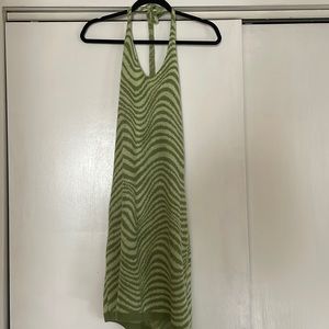 Lime green halter knit dress from H&M